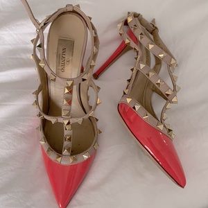 Valentino Rock Stud Heels in Pink
